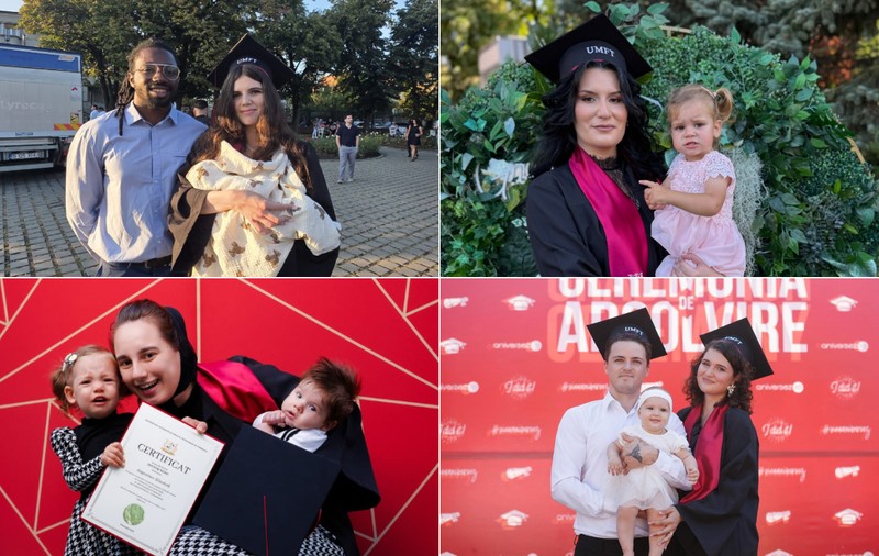 Sabrina, Ioana, Elisabeth, Coral și Denis, mămicile eroine de la medicină