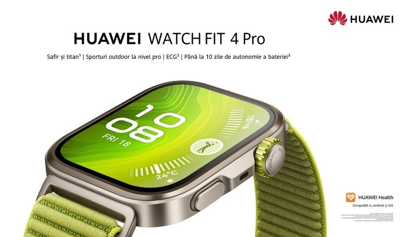 Huawei lansează noul smartwatch Fit 4 Pro. Foto: Huawei