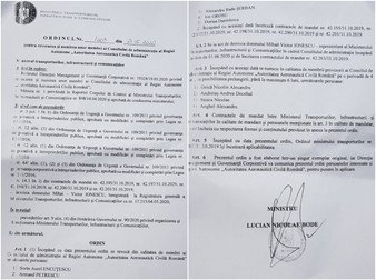 Ordinul semnat de ministrul transporturilor