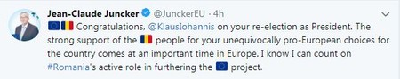 Mesajul lui Jean-Claude Juncker pentru Klaus Iohannis