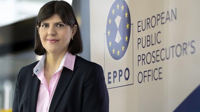 Colaj Laura Codruta Covesi, sediul Parchet European Luxemburg FOTO EPPO copy