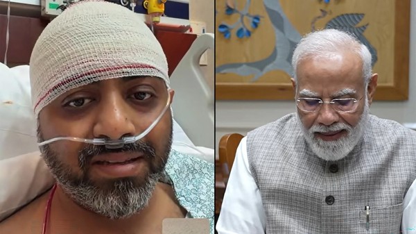 Colaj cu căpitanul Smit Machchhar și premierul indian Narendra Modi în timpul discuției video în legătură cu incidentul de la bordul FlyDubay Sursa foto: Profimedia