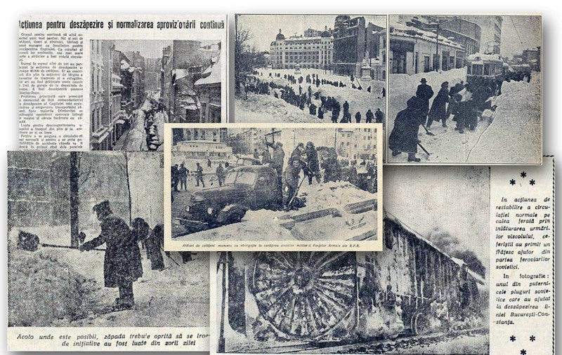 Cum a scăpat România de Marele Viscol din 1954. Raportările halucinante ale propagandei: 61.945 de femei au curățat 5.000 de acoperișuri și 30 de străzi într-o zi