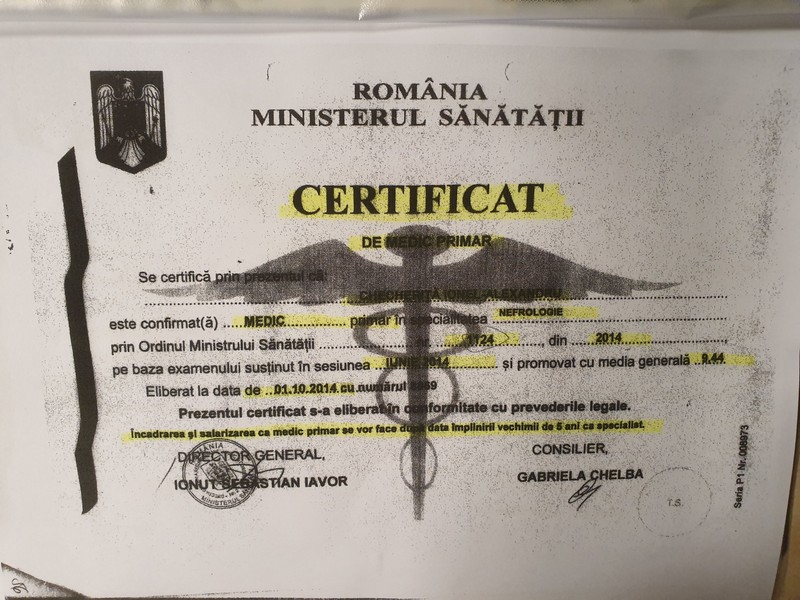 Alexandru Checheriţă a dat examenul de medic primar în iunie 2014, cu trei ani și jumătate mai devreme față de data la care ar fi trebuit să-l dea