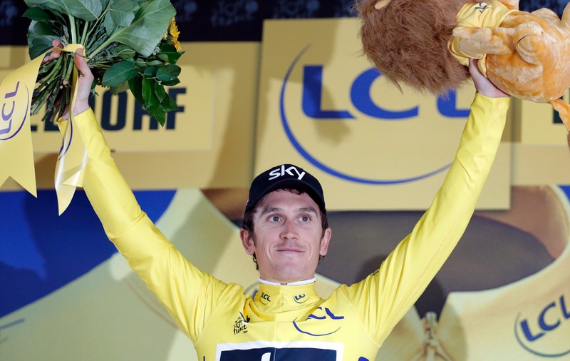 Ciclistul galez Geraint Thomas, primul purtător al tricoului galben în ediția 2017 a Turului Franței