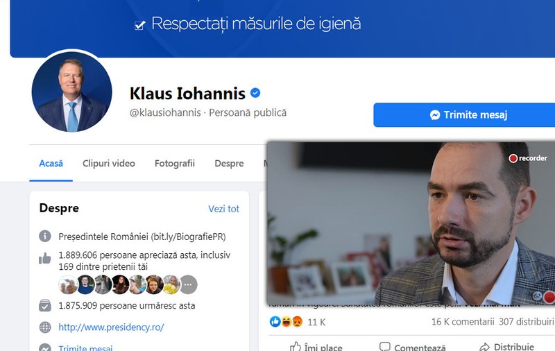 Klaus Iohannis, asediat pe Facebook cu filmul Recorder, după ce a spus că nu cunoaște cazul directorului înlăturat de PNL