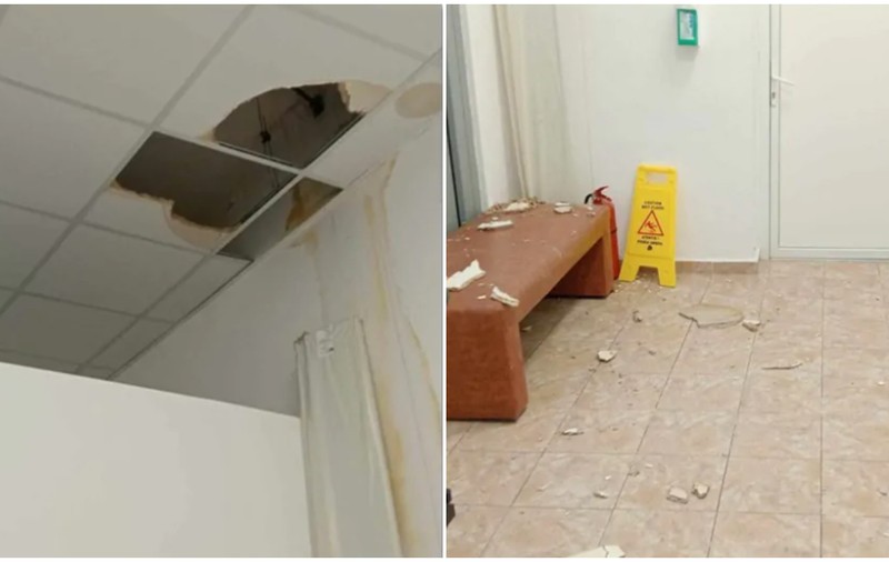 La Maternitatea Odobescu din Timișoara, o altă bucată de tavan s-a prăbușit, la câteva luni după un incident similar