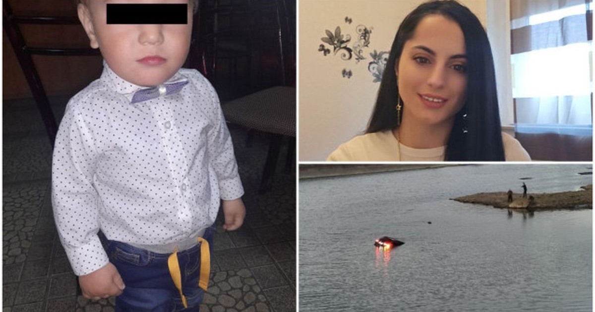 Copilul de 5 ani, îmbrăcat cu cămașă și papion, mătușa sa și mașina lor care a căzut în râul Olt