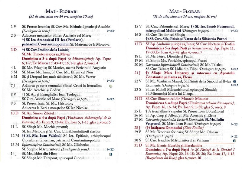 Calendar ortodox mai 2020