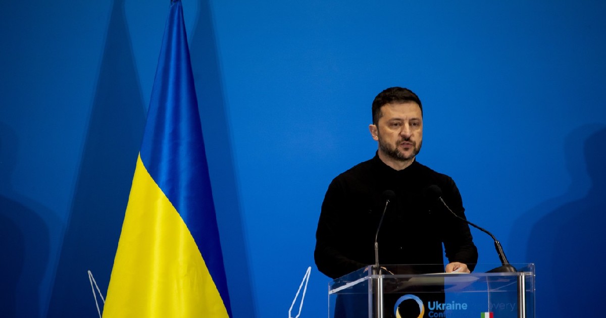Zelenski la o conferință de presă