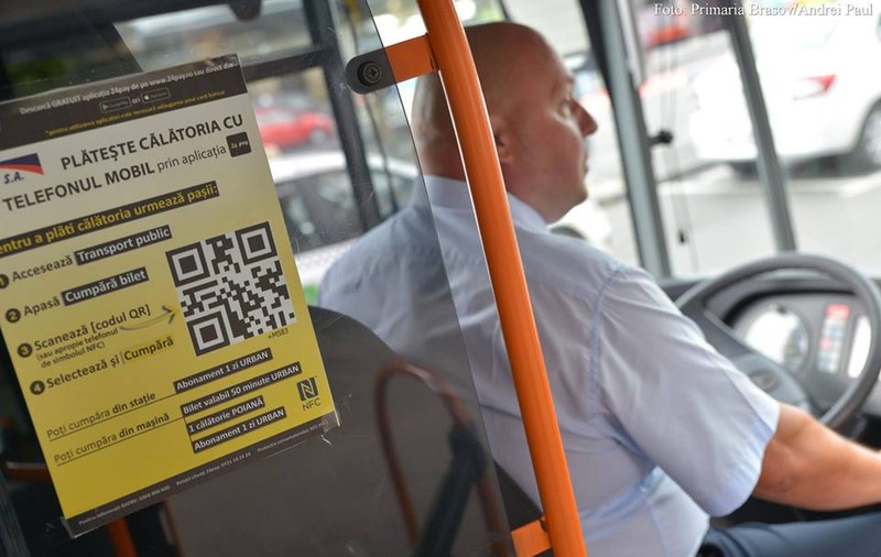 Biletele de autobuz în Brașov pot fi plătite și cu telefonul mobil