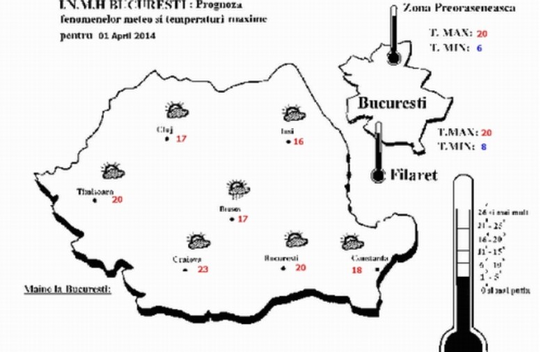 PROGNOZA METEO | Uite cum va fi vremea pe 1 şi pe 2 aprilie