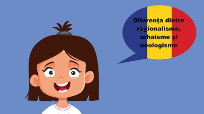 Fetiţă în costum popular care are alături o bulă în culorile tricolorului