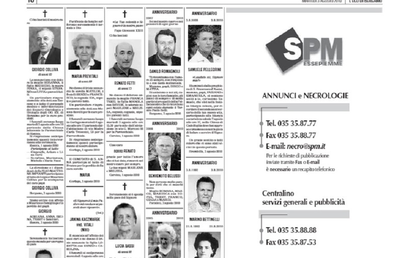 Rubrica de decese a unui ziar din Bergamo se întinde pe 10 pagini. ”Este mai rău decât la război”