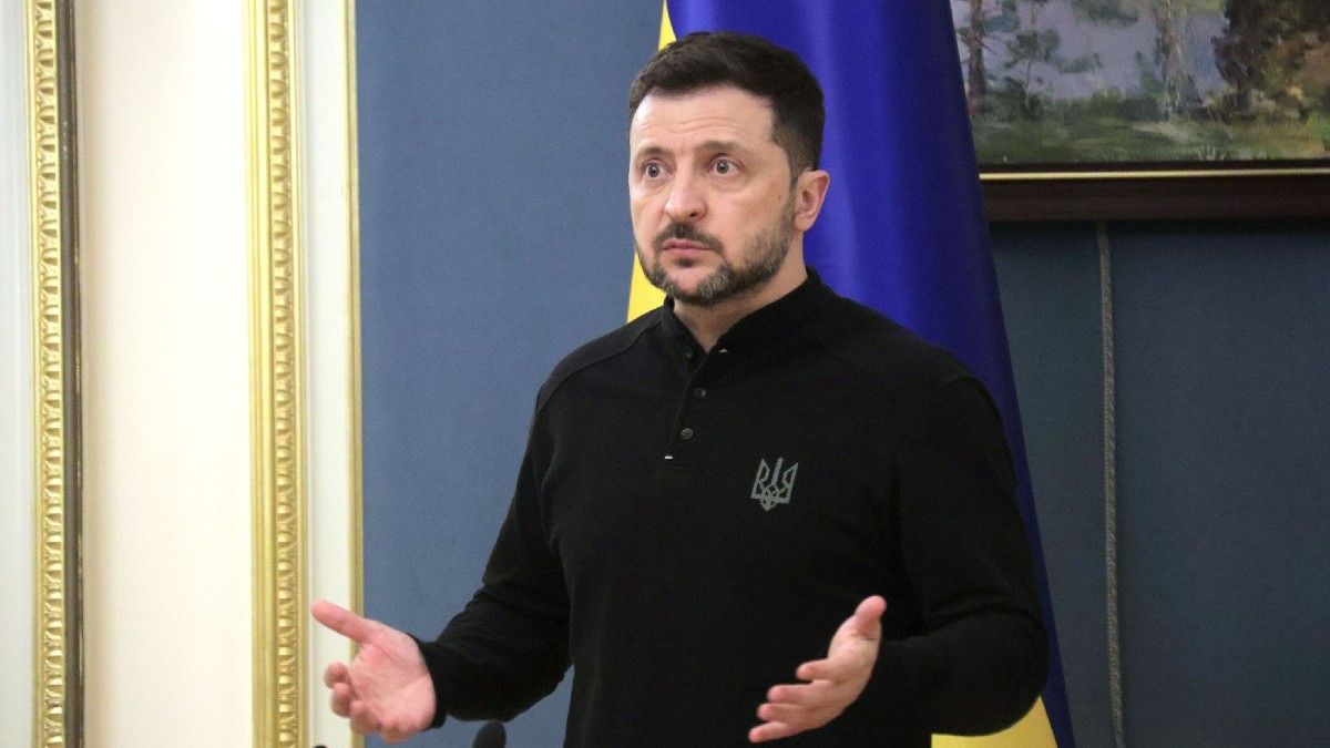 4 aprilie 2025, Kiev, Ucraina: Președintele Ucrainei Volodymyr Zelenskyy susține o conferință de presă la Kiev, Ucraina, pe 4 aprilie 2025.
