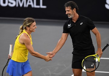 Simona Halep și Patrick Mouratoglou, antrenorul Simonei Halep. Foto: Agerpres