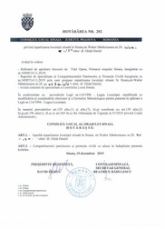 Hotărârea Consiliului Local prin care procurorului îi este repartizată locuința din Sinaia