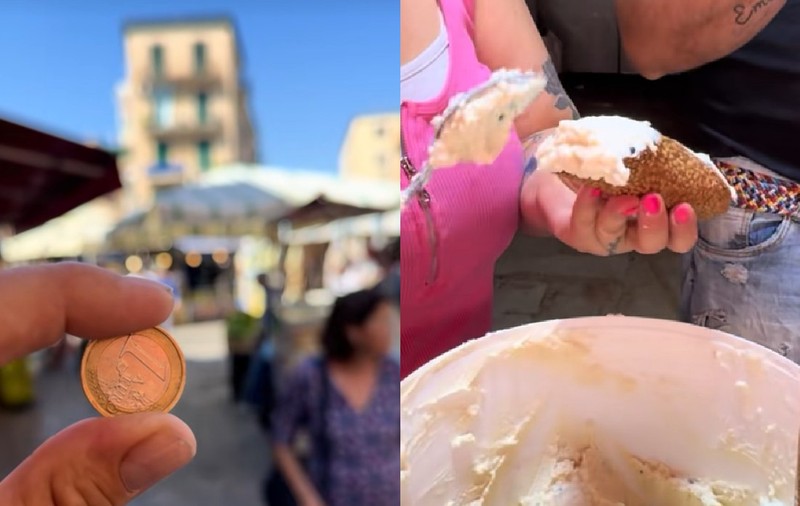 Ce mănânci sau bei cu 1 euro în Palermo: mozzarela, arancini, limonadă, cannoli