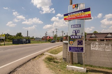 Intrarea în localitatea ialomițeană Bărbulești