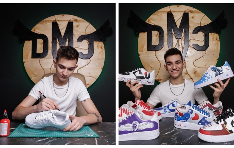 Dennis Măldărășanu face artă pe adidași: „Tata se uită la videoclipurile mele încontinuu”. Cât costă să-ți personalizezi o pereche de sneakerși