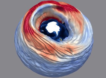 Vizualizarea Copernicus arată evoluția stratului de ozon în 2025. Potrivit OMM, acesta ar putea reveni la nivelurile din 1980 în jurul anului 2040 la nivel global și până în 2066 deasupra Antarcticii. Sursă foto: Profimedia Images