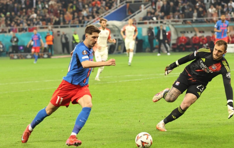 FCSB a fost învinsă de Lyon în meciul tur din „optimile” Europa League