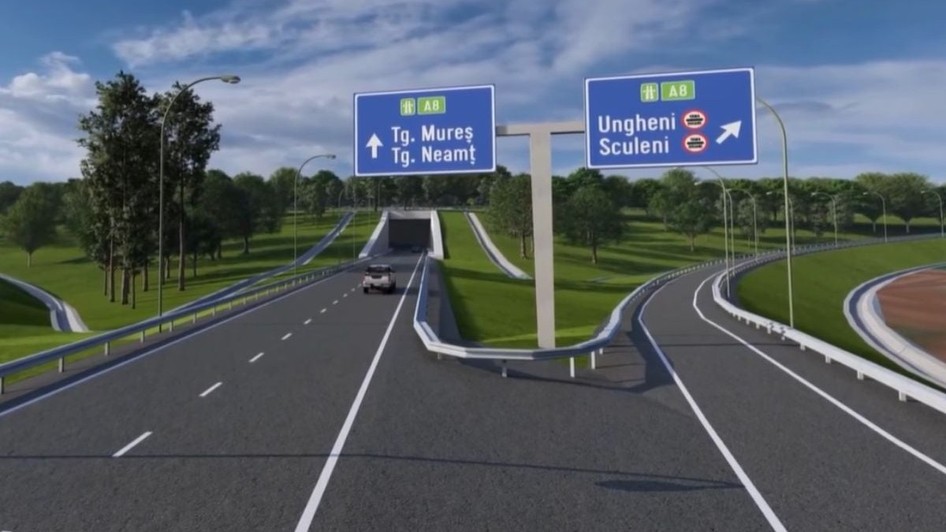 Imagine 3D cu noul tronson Târgu Frumos - Lețcani de pe autostrada A8