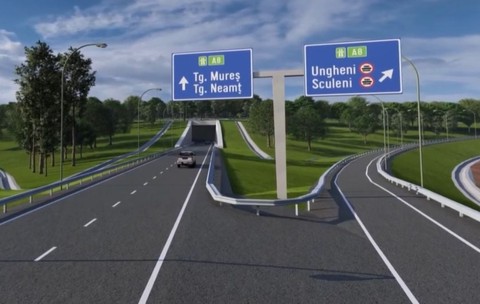 Imagine 3D cu tronsonul Târgu Frumos - Lețcani de pe autostrada A8