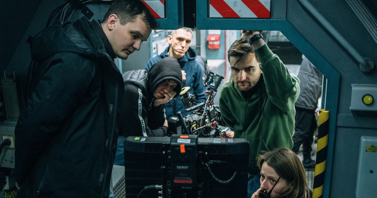 Imagine din timpul filmărilor la "Tu ești lumea mea"