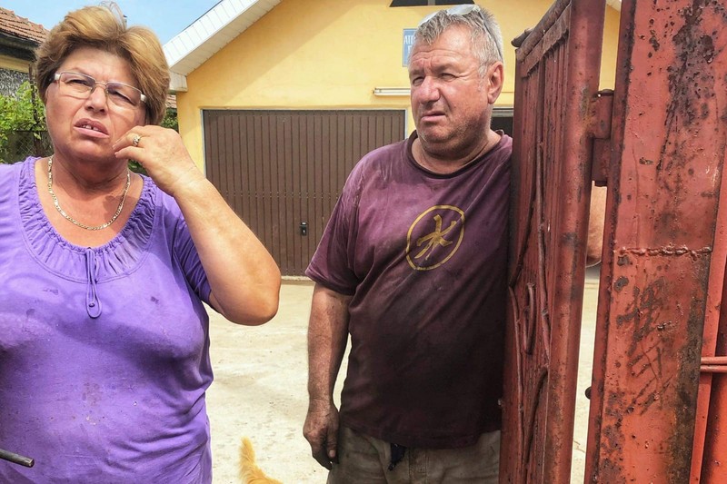 Sandu Sebastian, zis „Bebe Strungaru'”, alături de soția sa