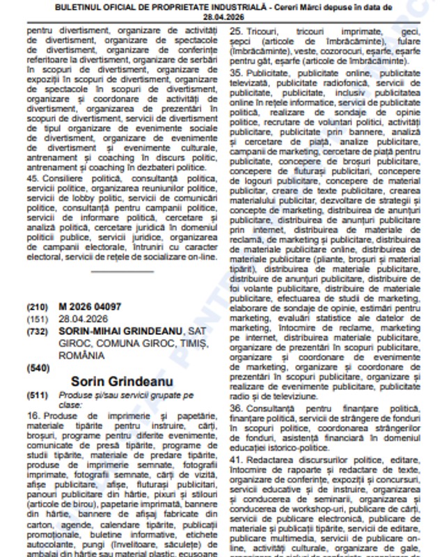 Sorin Grindeanu și Claudiu Manda își înregistrează numele ca mărci la OSIM
