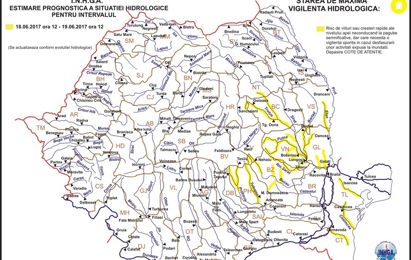 Cod galben de inundații în Transilvania, Moldova și Dobrogea. Ce județe ar putea fi măturate de șuvoaie