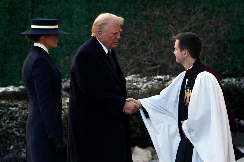 Donald Trump și soția sa Melania la Biserica St. John din Washington D.C. Foto: Profimedia