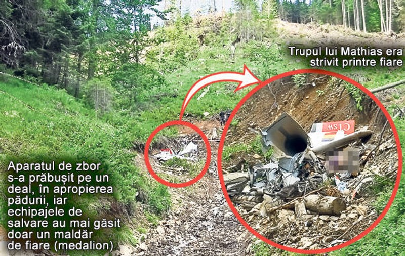 Pilotul avionului prăbuşit în Hunedoara era în viaţă în momentul impactului