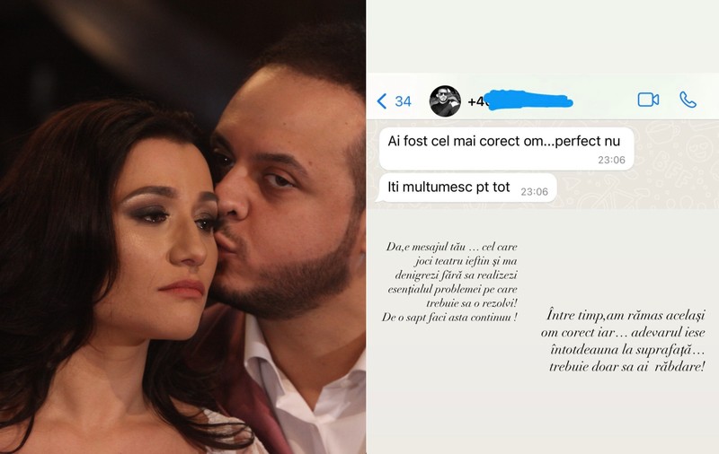 Claudia Pătrășcanu a publicat mesajele primite de la Gabi Bădălău: „Iartă-mă! Am greșit. Hai să fim bine de acum încolo”