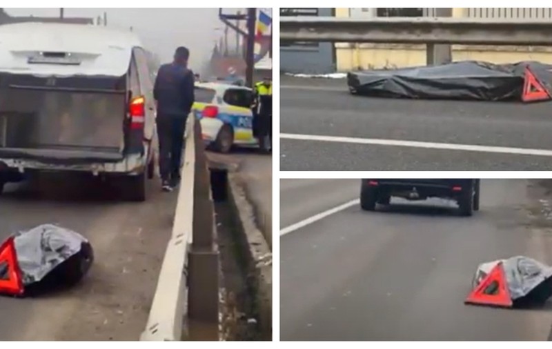Angajatul unei firme de pompe funebre a pierdut un cadavru în sac, în mers, pe o stradă din Tăuții de Sus, în Maramureș | VIDEO