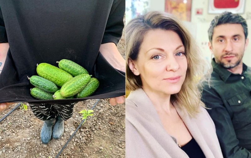 Cum e viața la țară pentru Dragoș Bucur și Dana Nălbaru. Ea a cules primele roade din grădină, iar actorul a apărut cu motocoasa: „Țăran amator”