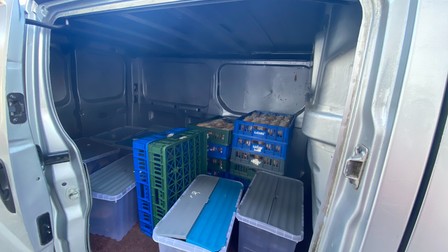 Porțiile de mâncare donate pentru refugiați.
