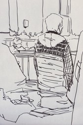Ilustrație grafică din sala de judecată