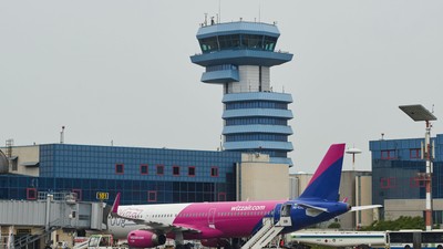 New aircraft parking platform at Bucharest Henri Coanda International Airport, Otopeni, Ilfov, Romania - 17 May 2023