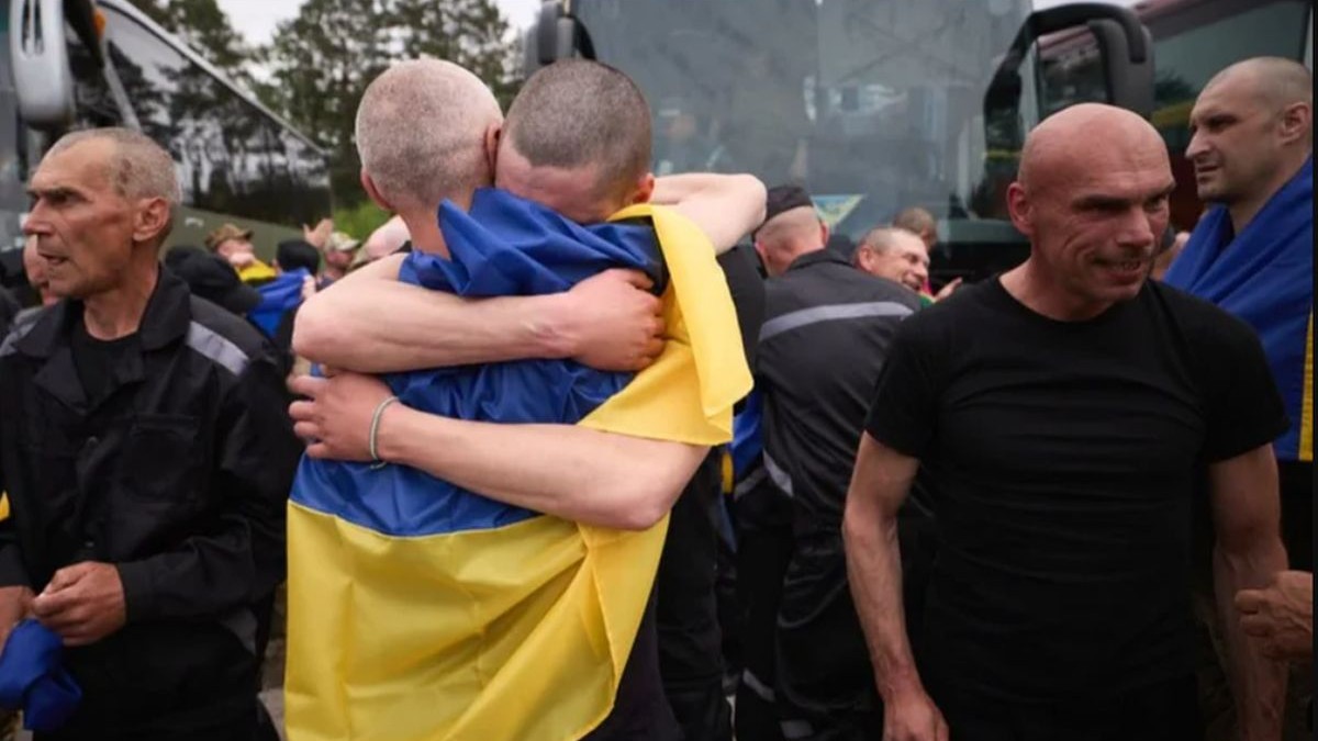 Ucraineni reîntorși din captivitatea rusă. Imagine cu caracter ilustrativ Foto: Telegram/ Volodimir Zelenski