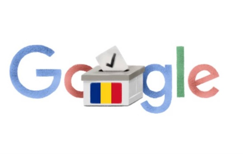 Alegerile prezidențiale în România, doodle special creat de Google. Turul 2 de scrutin, marcat printr-o imagine în „prima pagină”