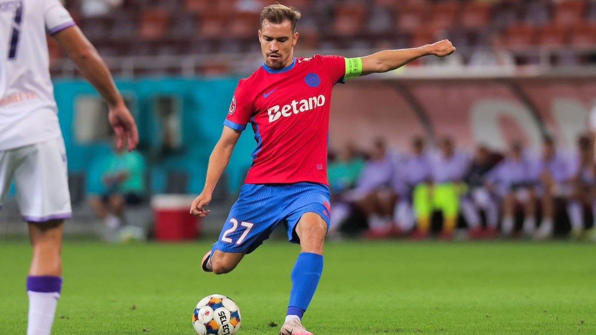 Darius Dumitru Olaru in meciul dintre FCSB si FC Arges, contand pentru Superliga Superbet, desfasurat pe Arena Nationala din Bucuresti, duminica 24 august 2025. © FOTO:Mihai-Antonio Vasile/SPORT PICTURES