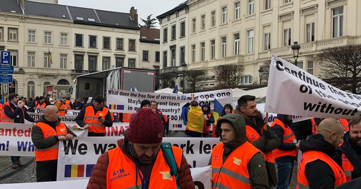 Protest transportatori Bruxelles