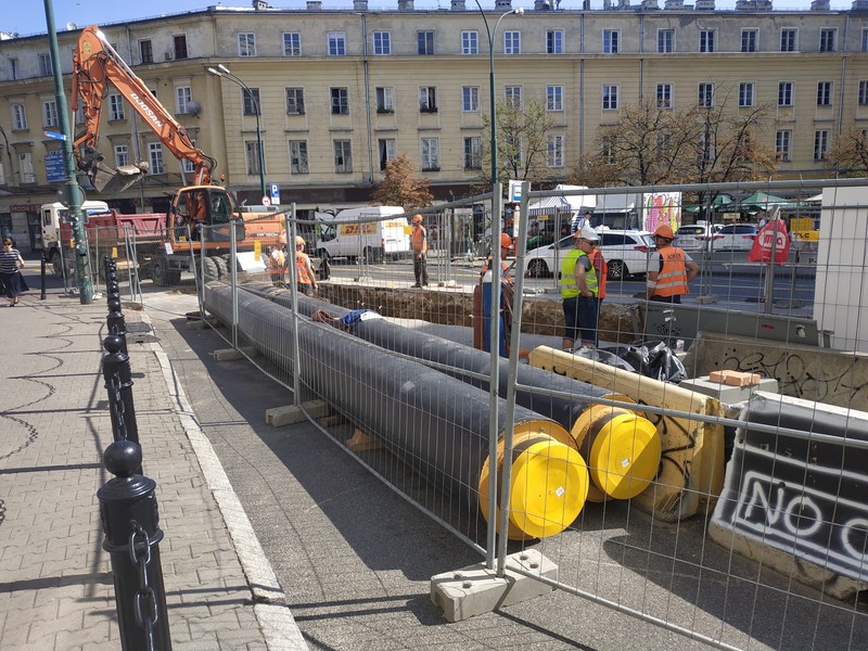 Lucrări la rețelele de termoficare din Varșovia