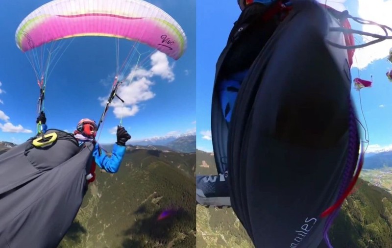 O femeie a fost lovită de un avion în aer, în timp ce zbura cu parapanta, iar momentul a fost filmat