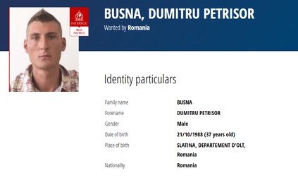 Românul de pe lista Interpol Red Notice  Sursa foto: Captură Interpol Red Notice 
