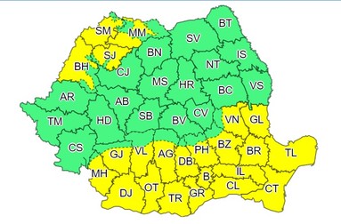 Codul galben de caniculă este valabil pentru ziua de 20 august