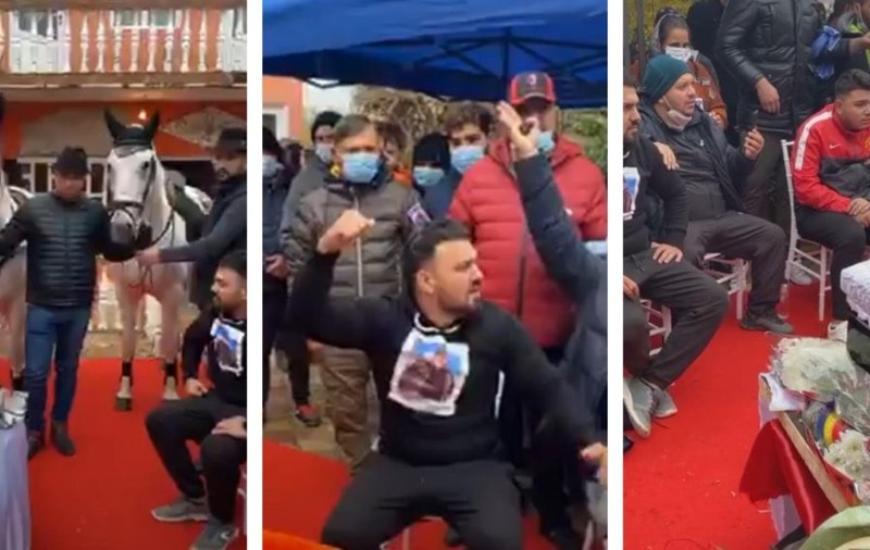 VIDEO | Zeci de persoane, la înmormântarea unui membru al clanului lui Bercea Mondial. Poliția a dat amenzi simbolice
