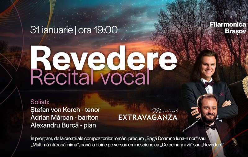 Tenorul ŞTEFAN von KORCH revine la Filarmonica Braşov în „REVEDERE” – recitalul ce evocă româneşte bucuria, iubirea şi dorul pe 31 ianuarie